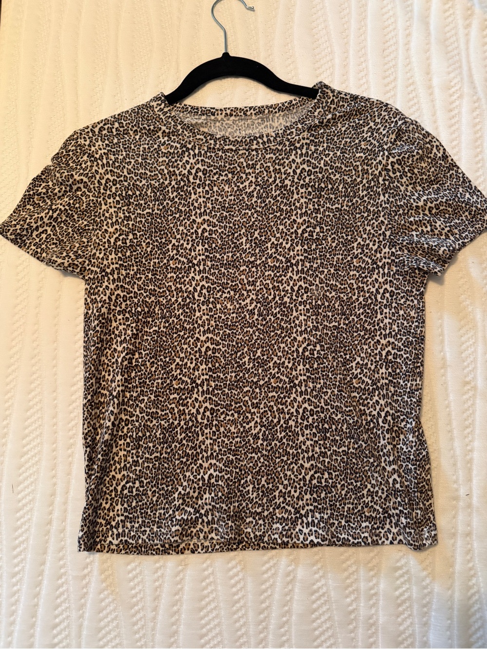 American Eagle Outfitters Leopard Print Short Sleeve Tee - Tan/Black